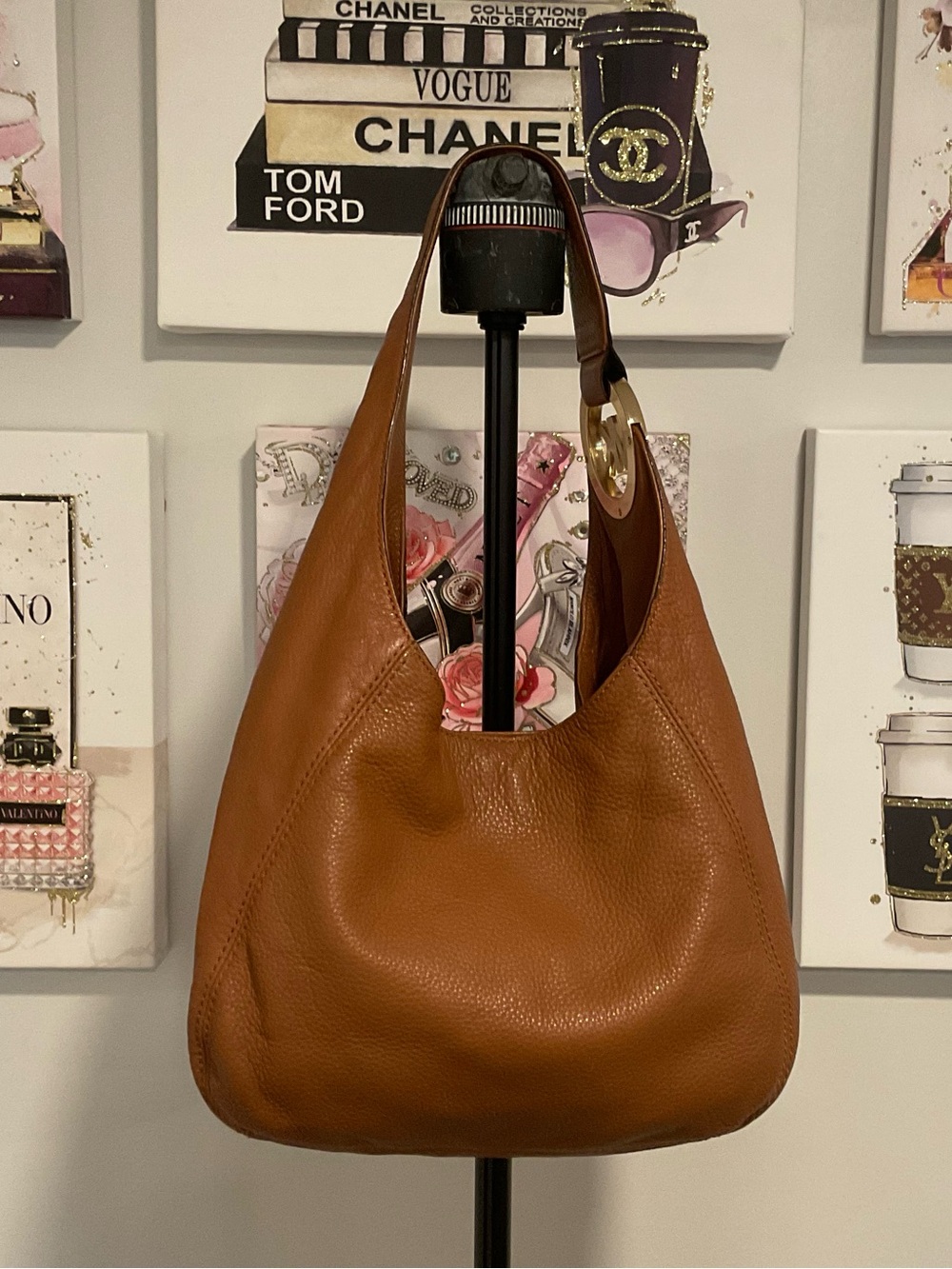 Michael Kors Leather Hobo Shoulder Bag